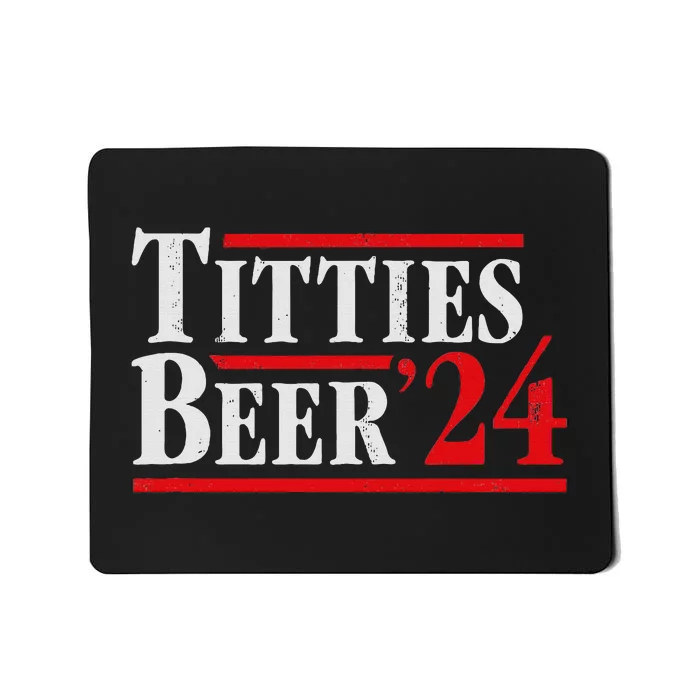 Titties Beer 2024 Parody Retro Election Campaign Mousepad