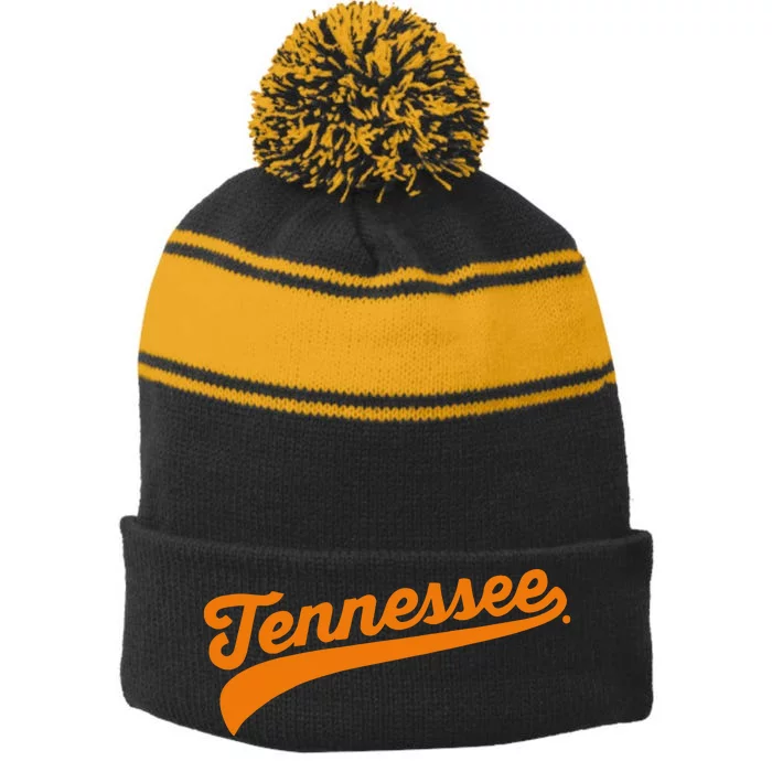 Tennessee Baseball 2024 College Stripe Pom Pom Beanie