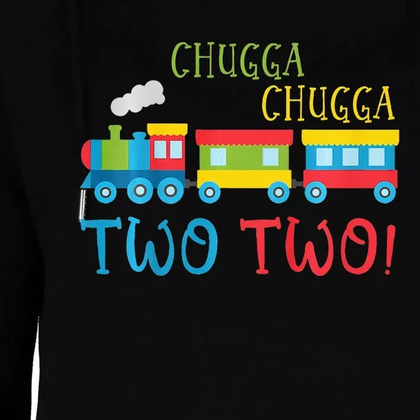 Train Birthday 2nd Choo Choo I'm Two 2 Year Old Womens Funnel Neck Pullover Hood