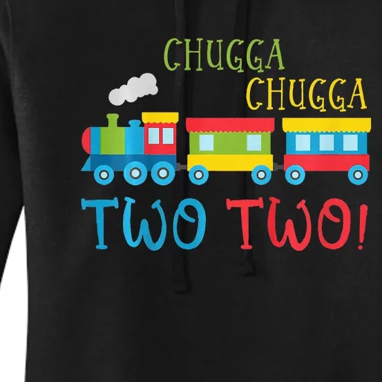 Train Birthday 2nd Choo Choo I'm Two 2 Year Old Women's Pullover Hoodie