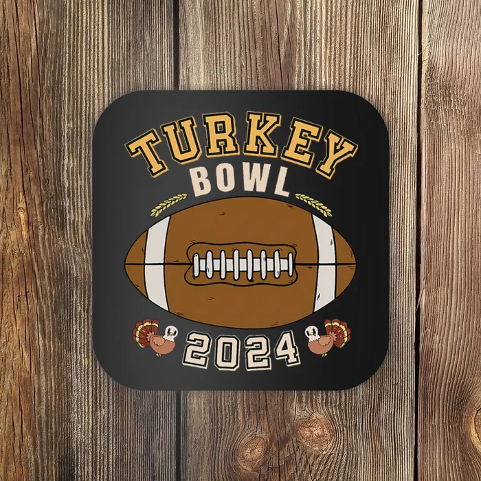 Turkey Bowl 2024 Thanksgiving Football Player Coaster