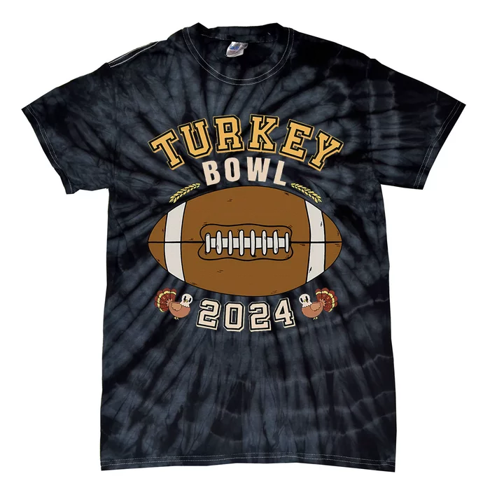 Turkey Bowl 2024 Thanksgiving Football Player Tie-Dye T-Shirt