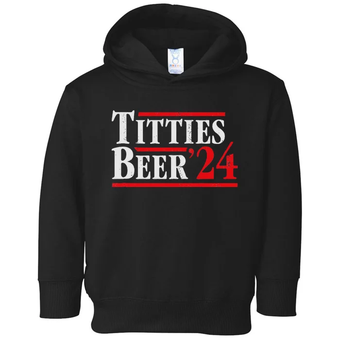 Titties Beer 2024 Parody Retro Election Campaign Toddler Hoodie