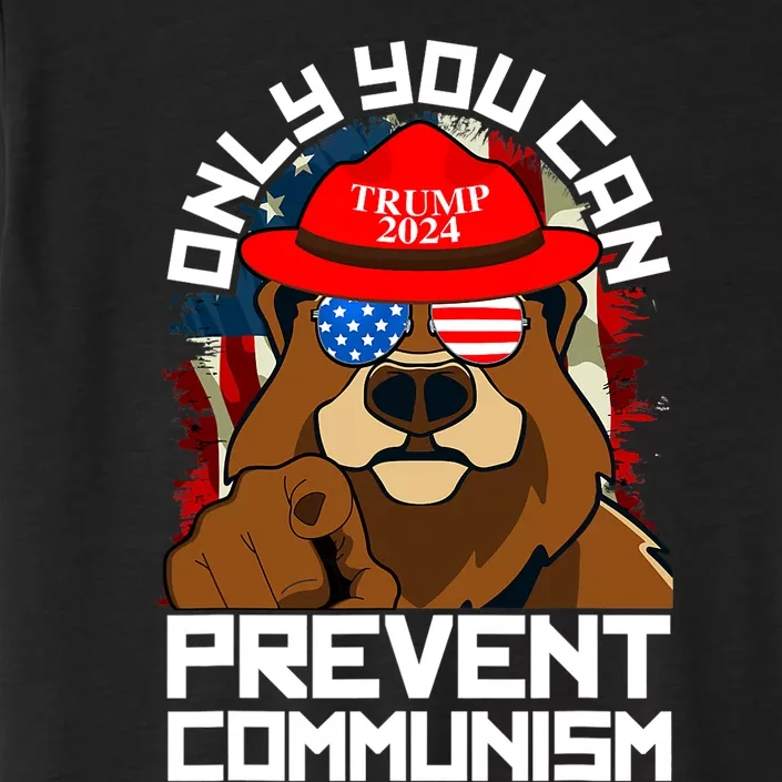 Trump Bear 45 47 MAGA 2024 Only You Can Prevent Communism ChromaSoft Performance T-Shirt