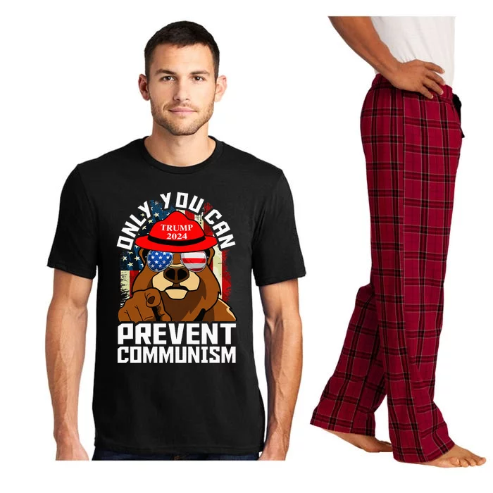 Trump Bear 45 47 MAGA 2024 Only You Can Prevent Socialism Pajama Set