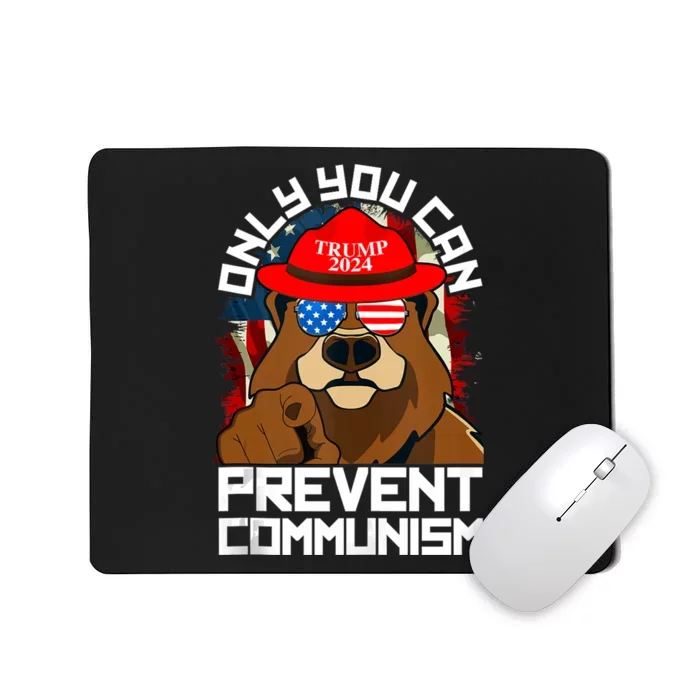 Trump Bear 45 47 Maga 2024 Only You Can Prevent Communism Mousepad