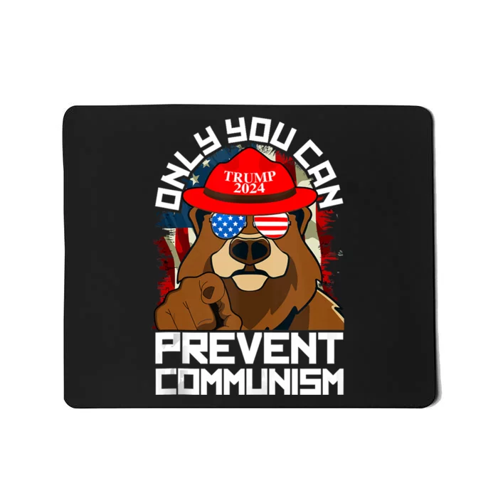 Trump Bear 45 47 Maga 2024 Only You Can Prevent Communism Mousepad