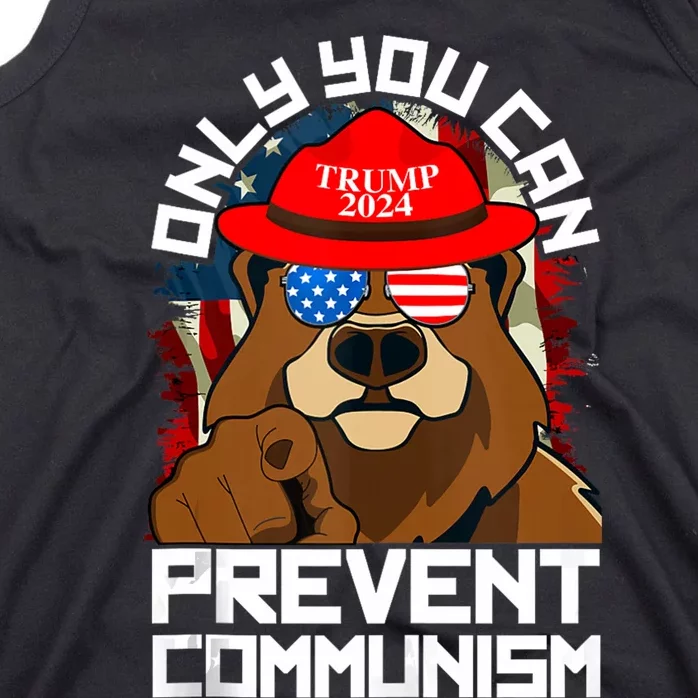 Trump Bear 45 47 Maga 2024 Only You Can Prevent Communism Tank Top