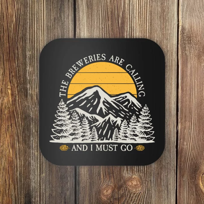 The Breweries Are Calling Funny Retro Vintage Brewery Coaster