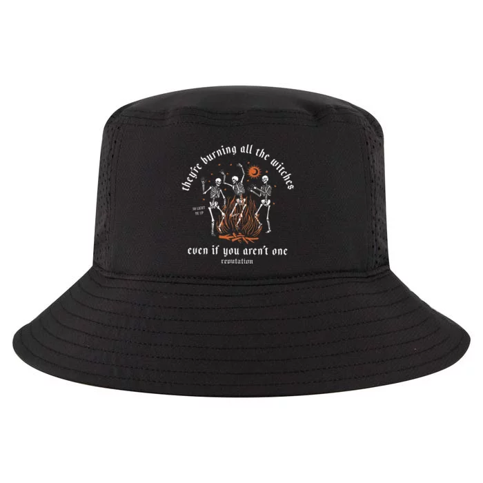 TheyRe Burning All The Witches Halloween Skeleton Dancing Cool Comfort Performance Bucket Hat