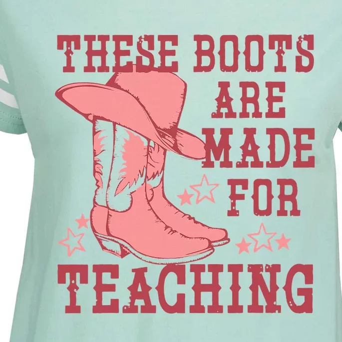 These Boots Are Made For Teaching Boho Western Teacher Enza Ladies Jersey Football T-Shirt