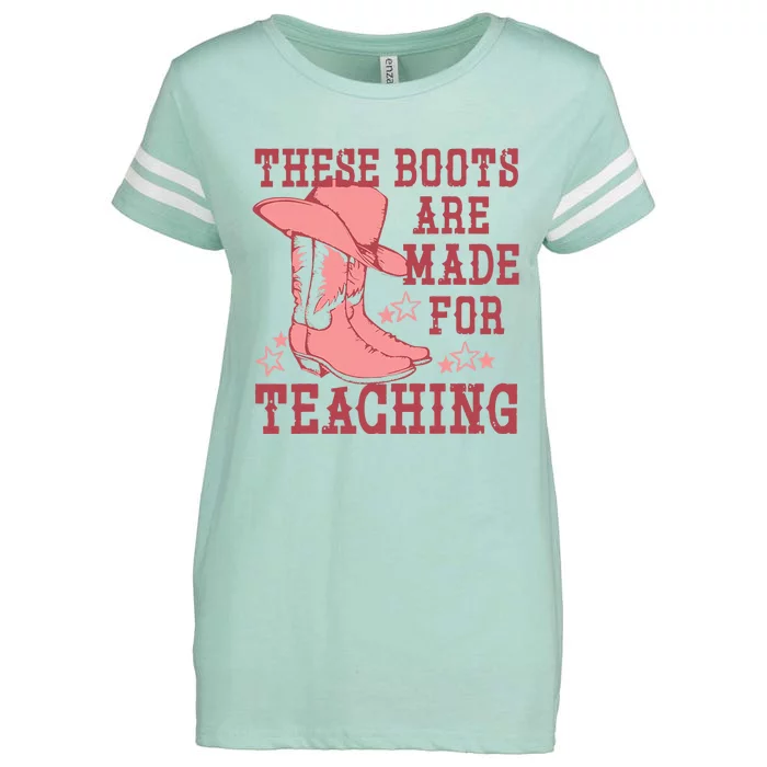 These Boots Are Made For Teaching Boho Western Teacher Enza Ladies Jersey Football T-Shirt