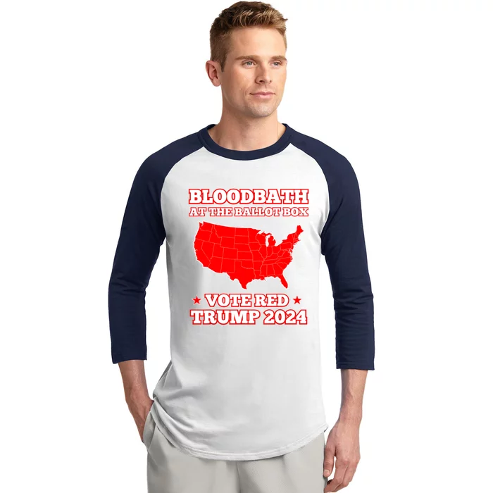 Trump Bloodbath At The Ballot Box 2024 Vote Red Baseball Sleeve Shirt