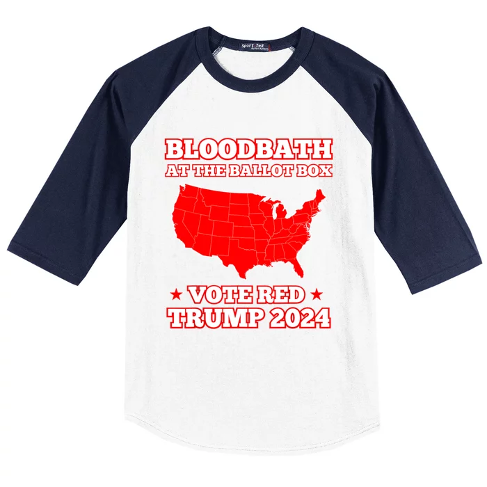 Trump Bloodbath At The Ballot Box 2024 Vote Red Baseball Sleeve Shirt