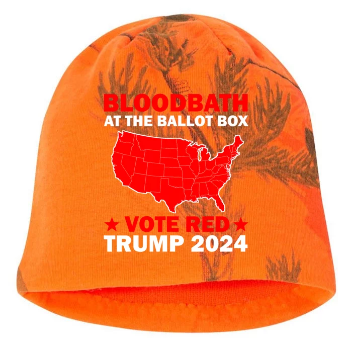 Trump Bloodbath At The Ballot Box 2024 Vote Red Kati - Camo Knit Beanie