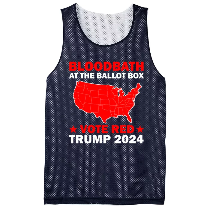 Trump Bloodbath At The Ballot Box 2024 Vote Red Mesh Reversible Basketball Jersey Tank