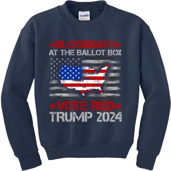 Trump Bloodbath At The Ballot Box 2024 Vote Red Kids Sweatshirt