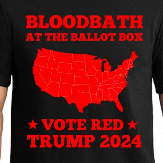 Trump Bloodbath At The Ballot Box Vote Red Usa Map 2024 Pajama Set