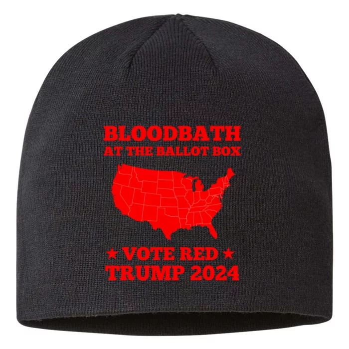 Trump Bloodbath At The Ballot Box Vote Red Usa Map 2024 8 1/2in Sustainable Knit Beanie