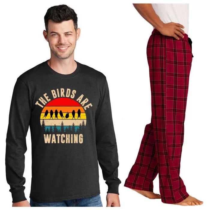 The Birds Are Watching Vintage Sunset Long Sleeve Pajama Set