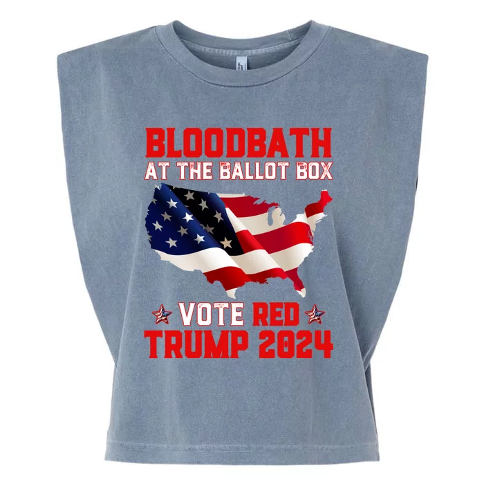 Trump Bloodbath At The Ballot Box Vote Red Usa Map 2024 Garment-Dyed Women's Muscle Tee