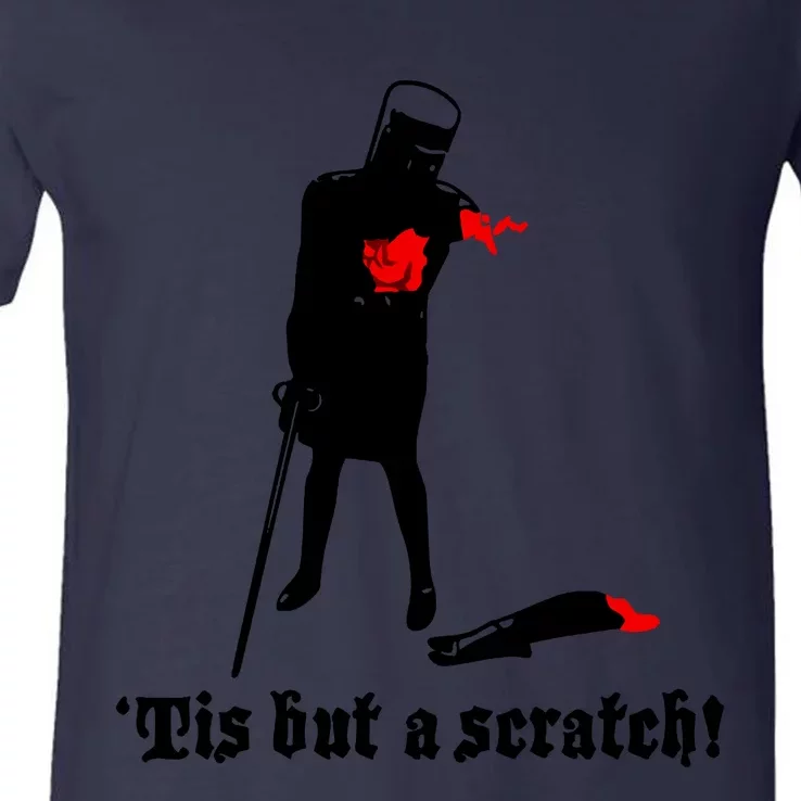 Tis But A Scratch Monty Python Holy Grail Vinyl V-Neck T-Shirt