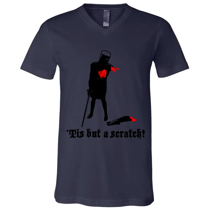 Tis But A Scratch Monty Python Holy Grail Vinyl V-Neck T-Shirt