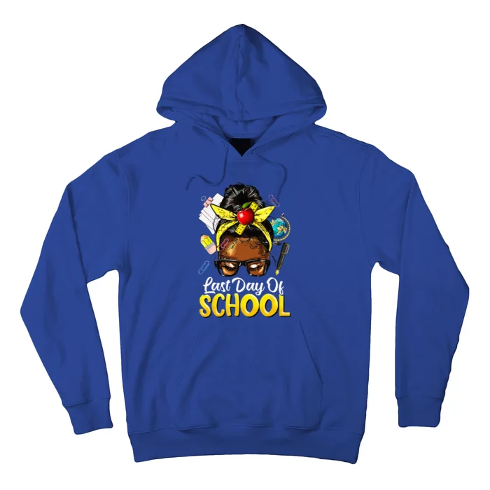 Teacher Black Afro African American Women Last Day Of School Hoodie