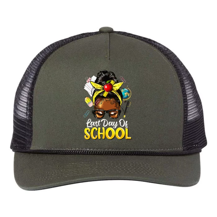 Teacher Black Afro African American Women Last Day Of School Retro Rope Trucker Hat Cap