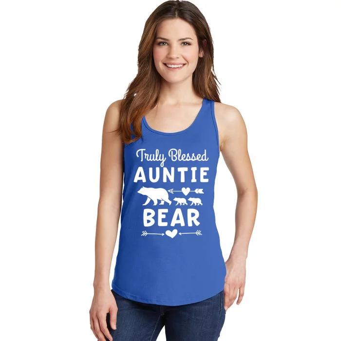 Truly Blessed Auntie Bear Funny Gift Unt Cubs Gift Ladies Essential Tank