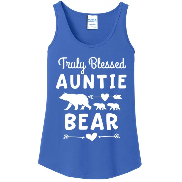 Truly Blessed Auntie Bear Funny Gift Unt Cubs Gift Ladies Essential Tank