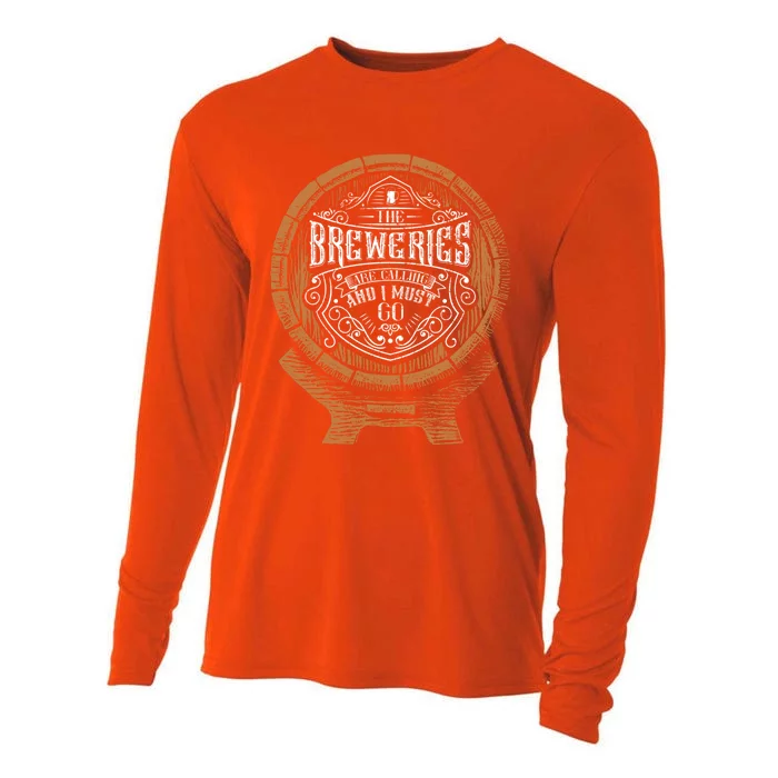 The Breweries Are Calling And I Must Go For Craft Beer Lover Gift Cooling Performance Long Sleeve Crew