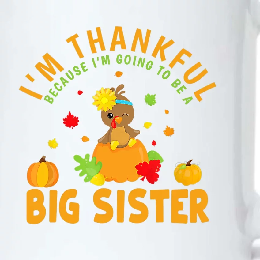 Thanksgiving Baby Announcement Big Sister Turkey Black Color Changing Mug