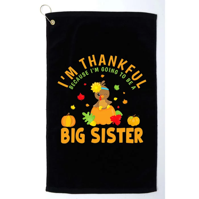 Thanksgiving Baby Announcement Big Sister Turkey Platinum Collection Golf Towel