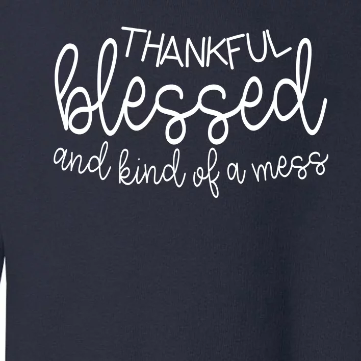 Thankful Blessed And Kind Of A Mess Funny Toddler Sweatshirt