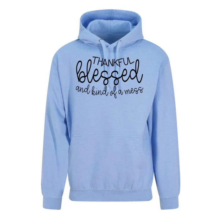 Thankful Blessed And Kind Of A Mess Funny Unisex Surf Hoodie