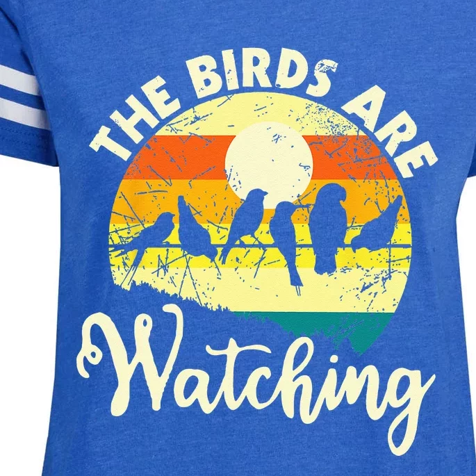 The Birds Are Watching Bird Watching Birder Bird Watcher Enza Ladies Jersey Football T-Shirt