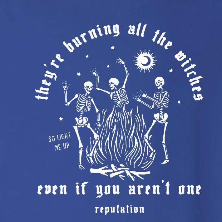 Theyre Burning All The Witches Halloween Skeleton Dancing Toddler Long Sleeve Shirt