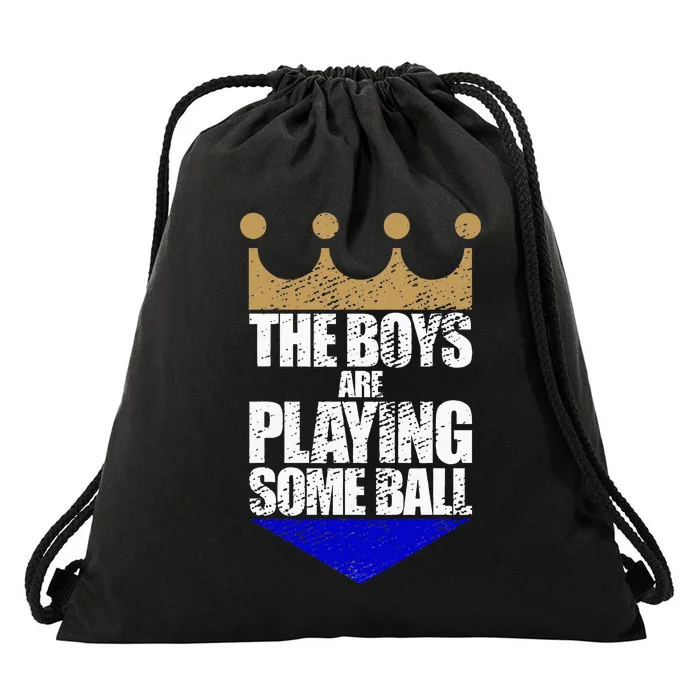 The Boy Are Playing Some Ball Drawstring Bag