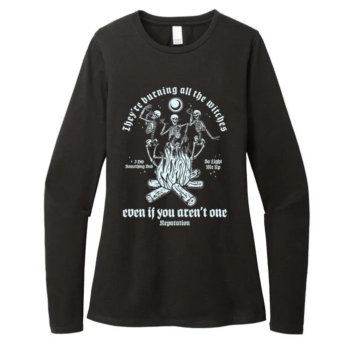 TheyRe Burning All The Witches Even If You ArenT One Dancing Skeletons Womens CVC Long Sleeve Shirt