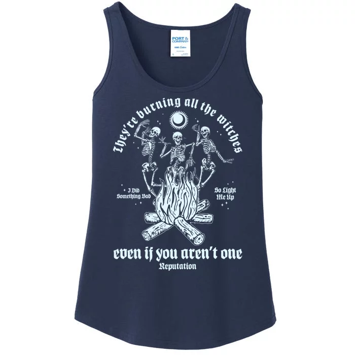 TheyRe Burning All The Witches Even If You ArenT One Dancing Skeletons Ladies Essential Tank