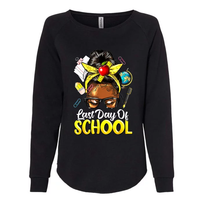 Teacher Black Afro African American Women Last Day Of School Womens California Wash Sweatshirt