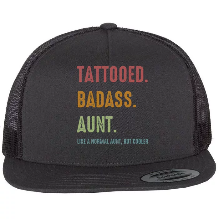 Tattooed Badass Aunt Inked Flat Bill Trucker Hat