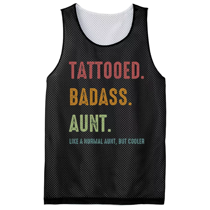 Tattooed Badass Aunt Inked Mesh Reversible Basketball Jersey Tank