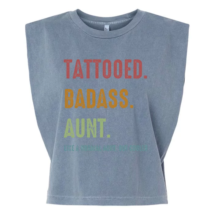 Tattooed Badass Aunt Inked Garment-Dyed Women's Muscle Tee