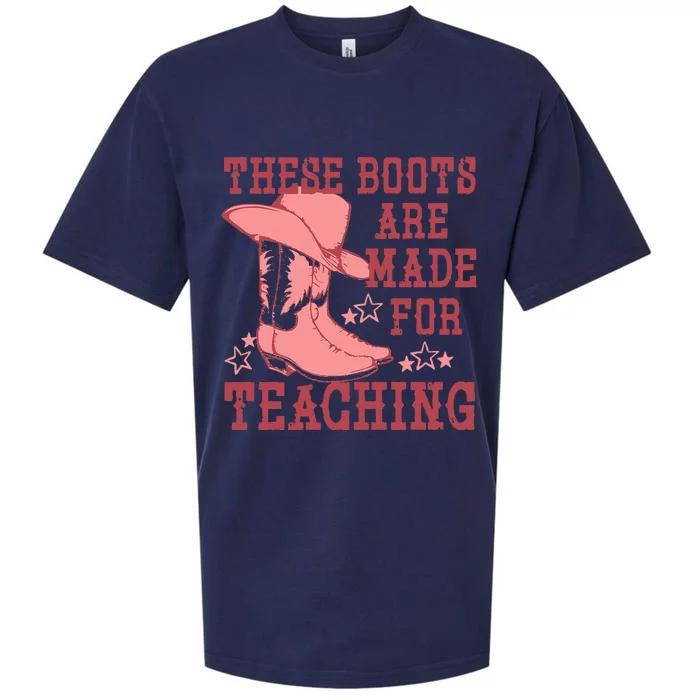 These Boots Are Made For Teaching Boho Western Teacher Sueded Cloud Jersey T-Shirt