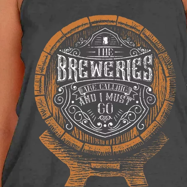 The Breweries Are Calling And I Must Go For Craft Women's Knotted Racerback Tank