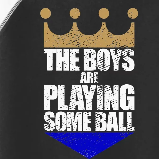 The Boy Are Playing Some Ball Funny Saying Toddler Fine Jersey T-Shirt