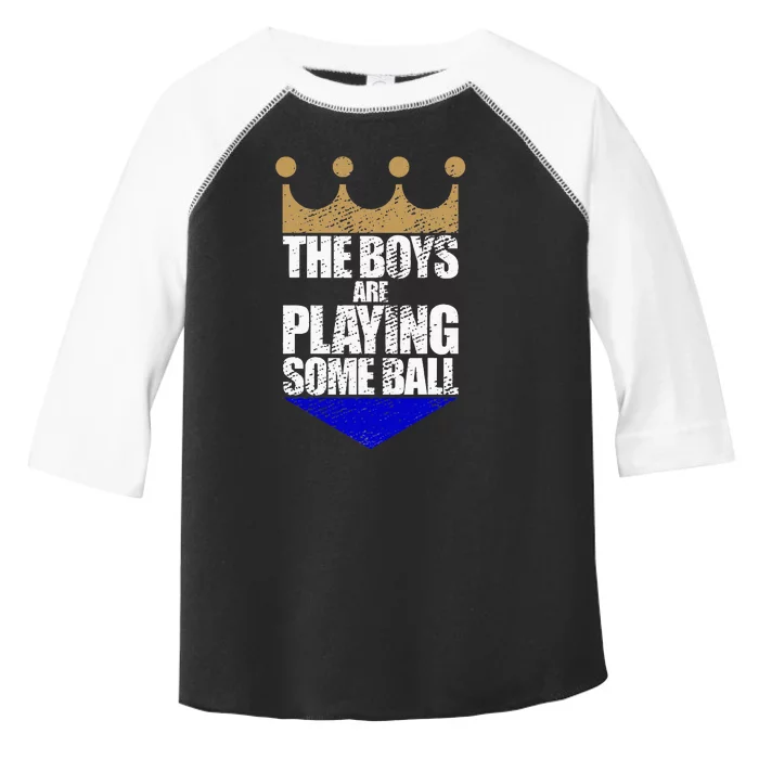 The Boy Are Playing Some Ball Funny Saying Toddler Fine Jersey T-Shirt