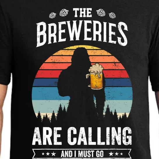 The Breweries Are Calling And I Must Go Funny Sasquatch Pajama Set